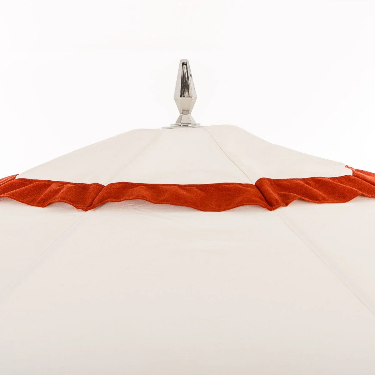 The Resort Market Umbrella in Border Valance Le Sirenuse | 8' Antique White Frame - Image 4