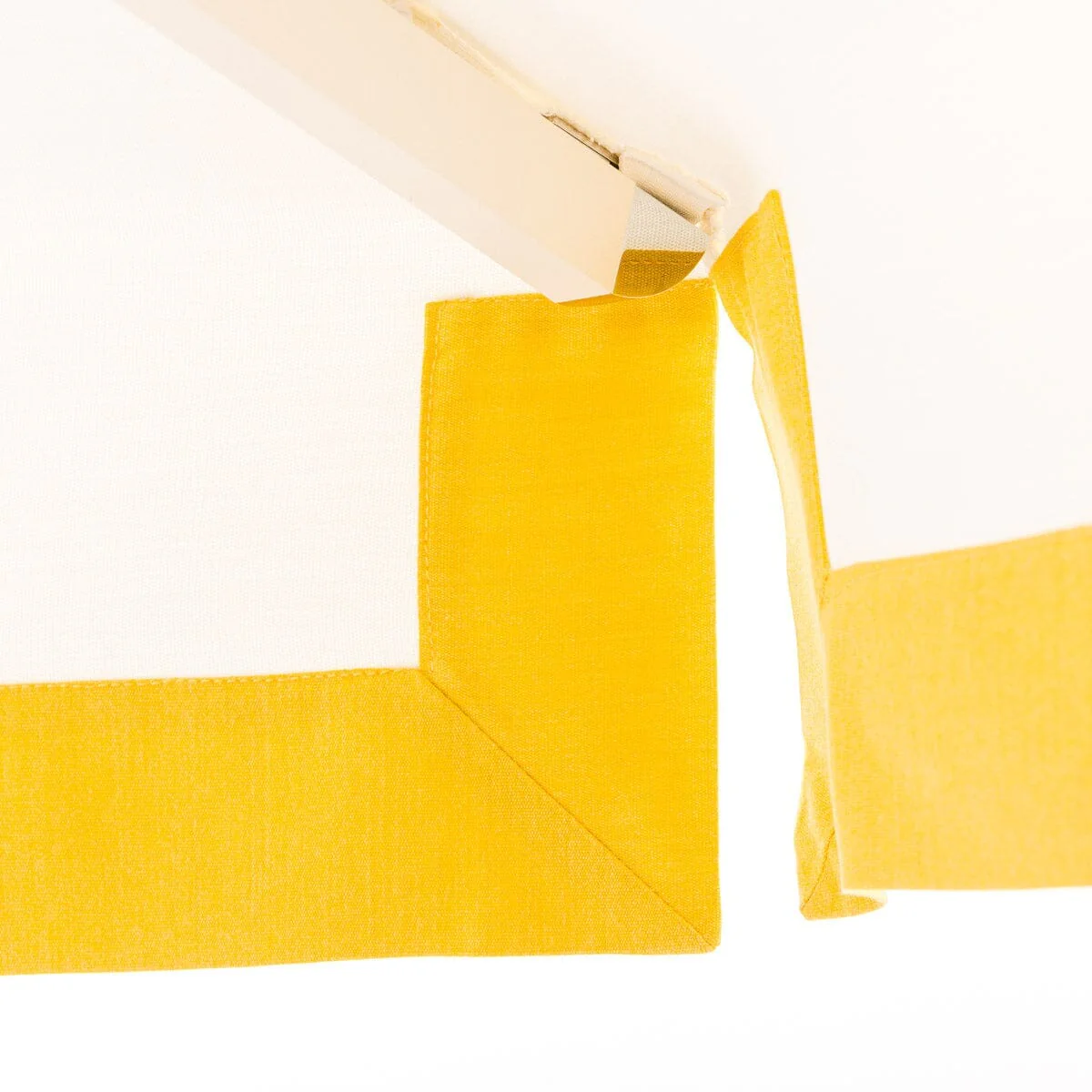 The Resort Market Umbrella in Border Valance Mimosa Yellow | 8' Antique White Frame - Image 9