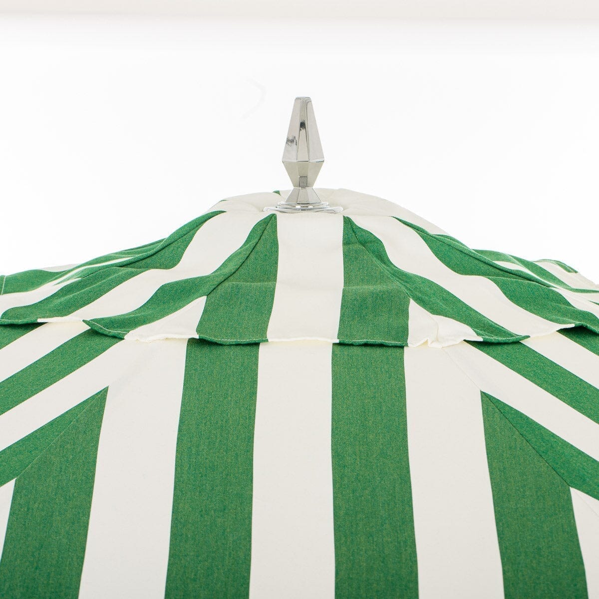 The Resort Market Umbrella in Crew Canyon Green Stripe | 10' Antique White Frame - Image 4