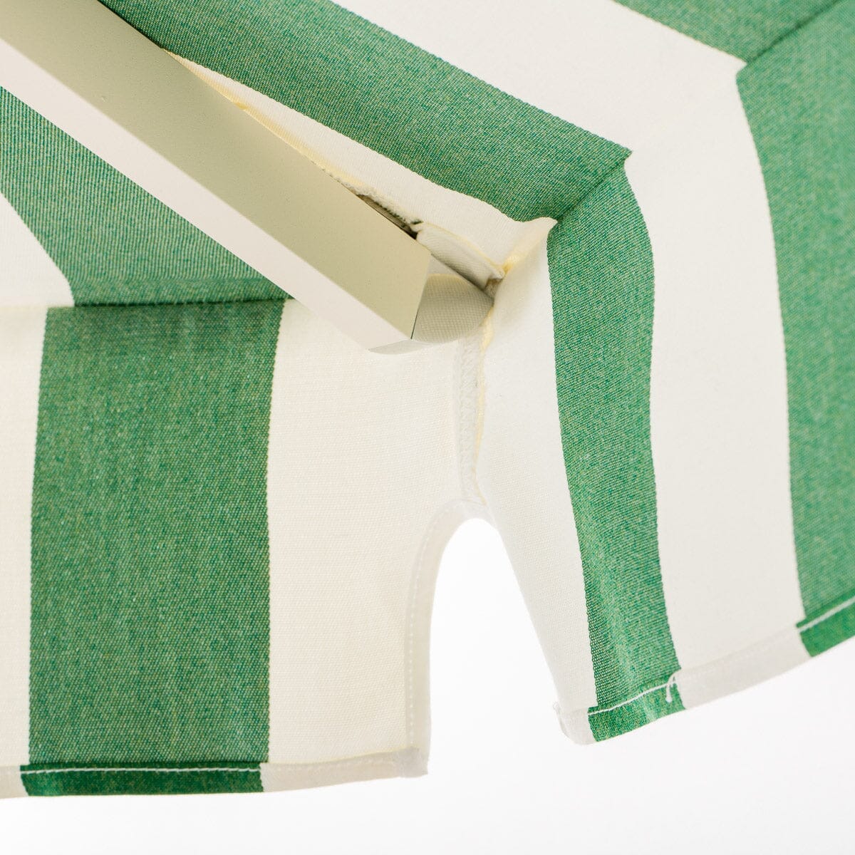 The Resort Market Umbrella in Crew Canyon Green Stripe | 8' Antique White Frame - Image 9