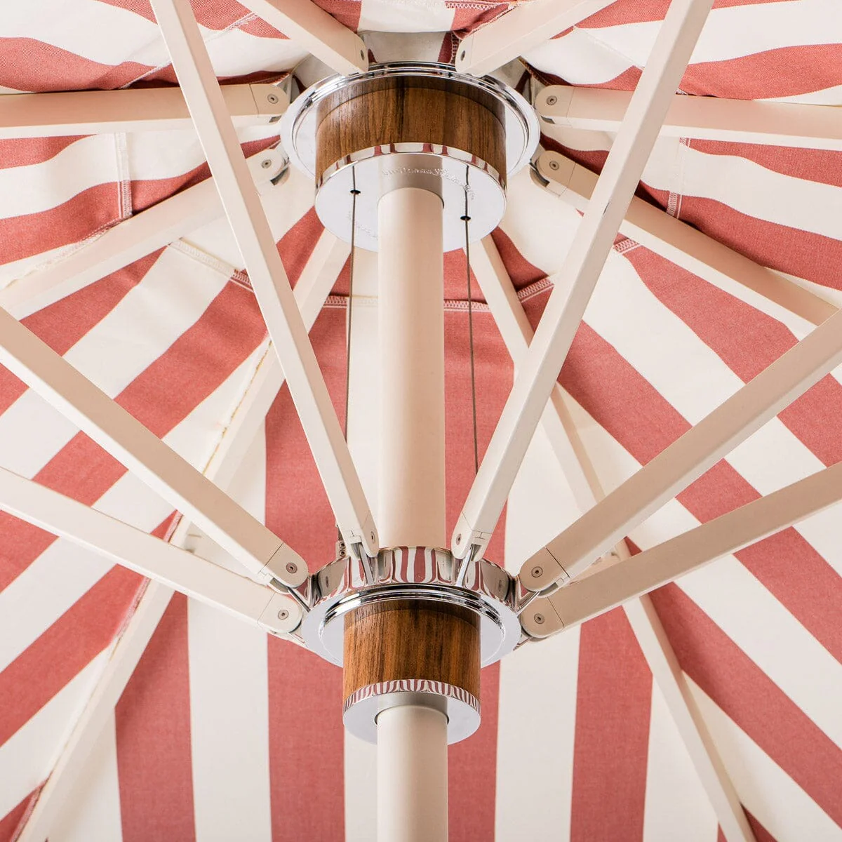 The Resort Market Umbrella in Crew Le Sirenuse Stripe | 10' Antique White Frame - Image 3