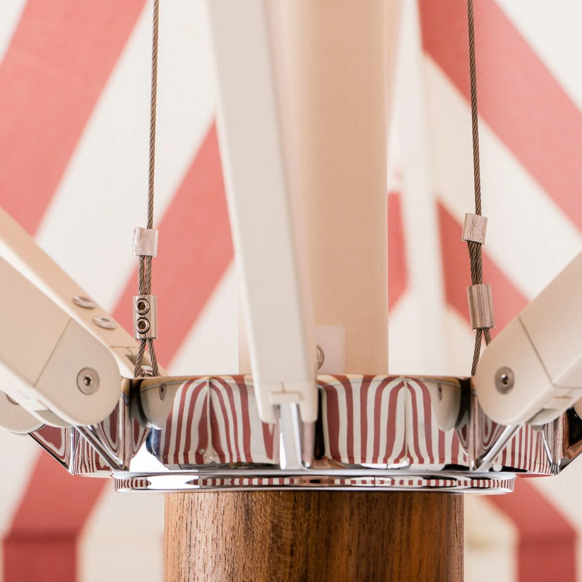 The Resort Market Umbrella in Crew Le Sirenuse Stripe | 10' Antique White Frame - Image 8