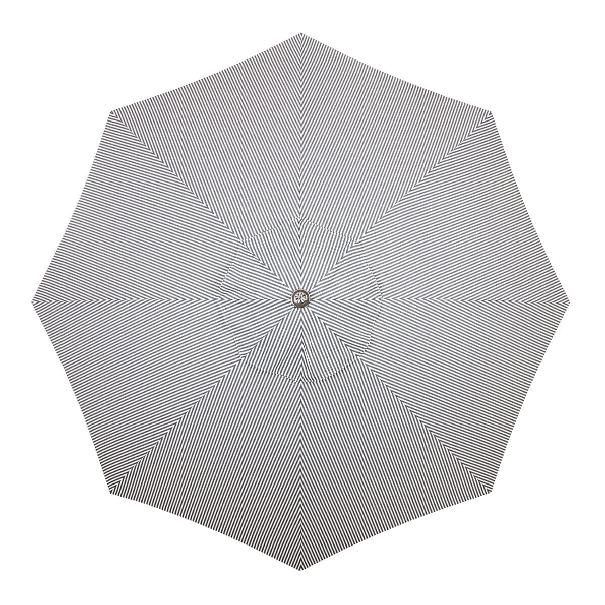 The Resort Market Umbrella in Lauren's Navy Stripe | 10' Antique White Frame - Image 2