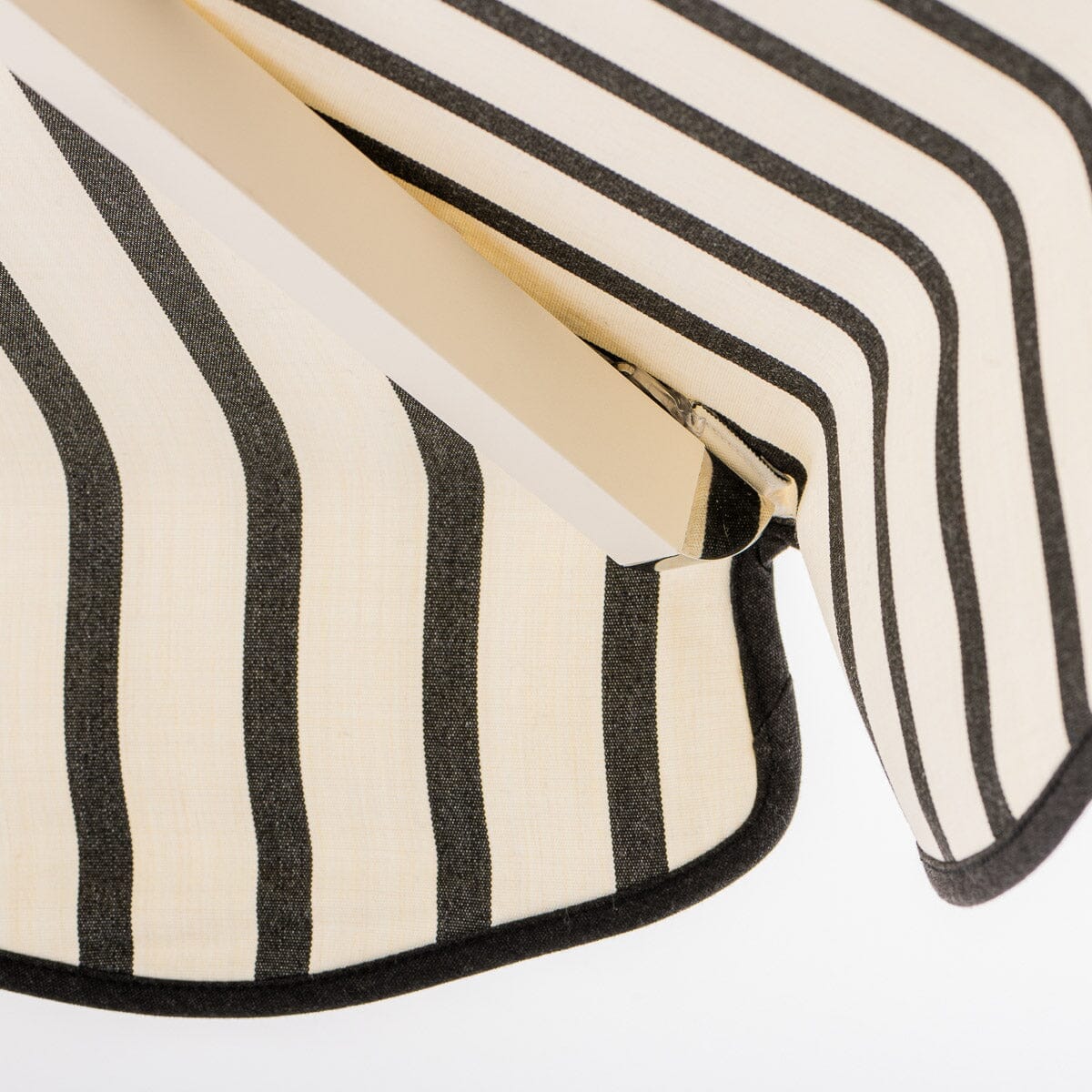 The Resort Market Umbrella in Monaco Black Stripe | 10' Antique White Frame - Image 10