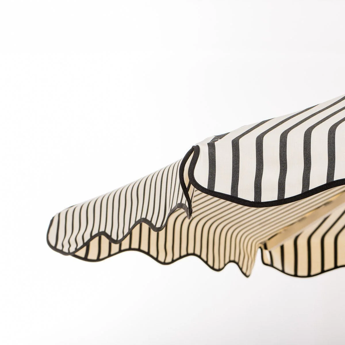 The Resort Market Umbrella in Monaco Black Stripe | 10' Antique White Frame - Image 5