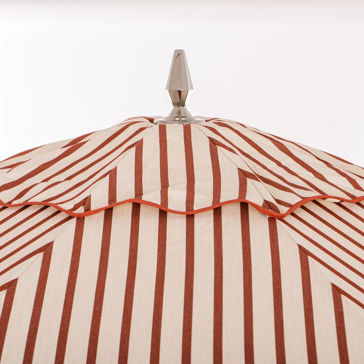 The Resort Market Umbrella in Monaco Le Sirenuse Stripe | 8' Antique White Frame - Image 4