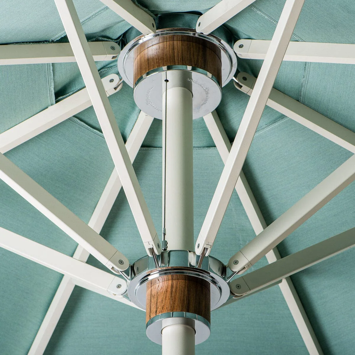 The Resort Market Umbrella in Rivie Green | 8' Antique White Frame - Image 4