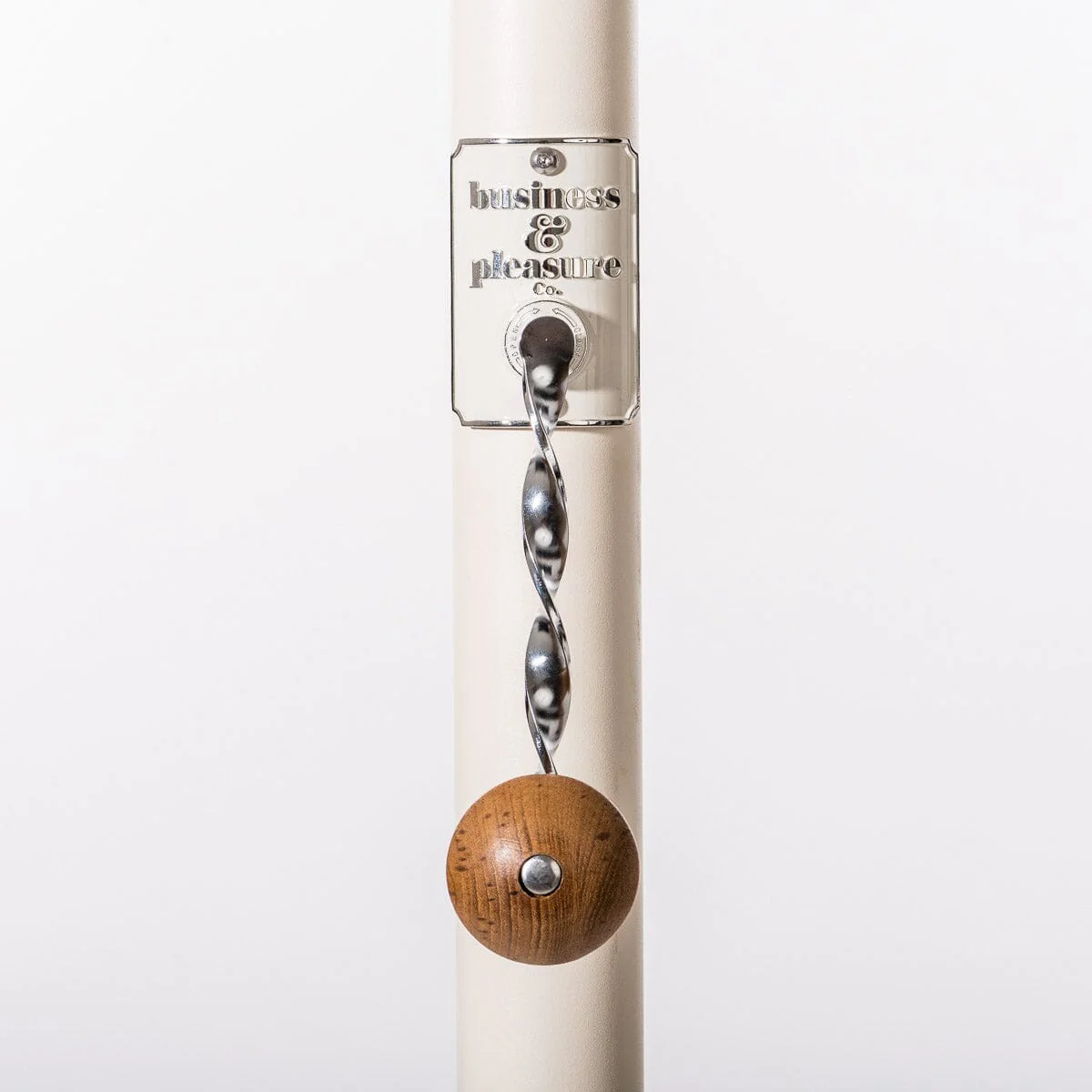 The Resort Market Umbrella in Rivie Pink | 8' Antique White Frame - Image 12