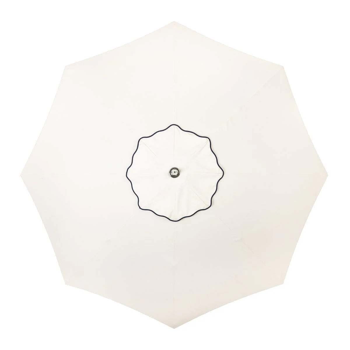The Resort Market Umbrella in Rivie White | 10' Antique White Frame - Image 4