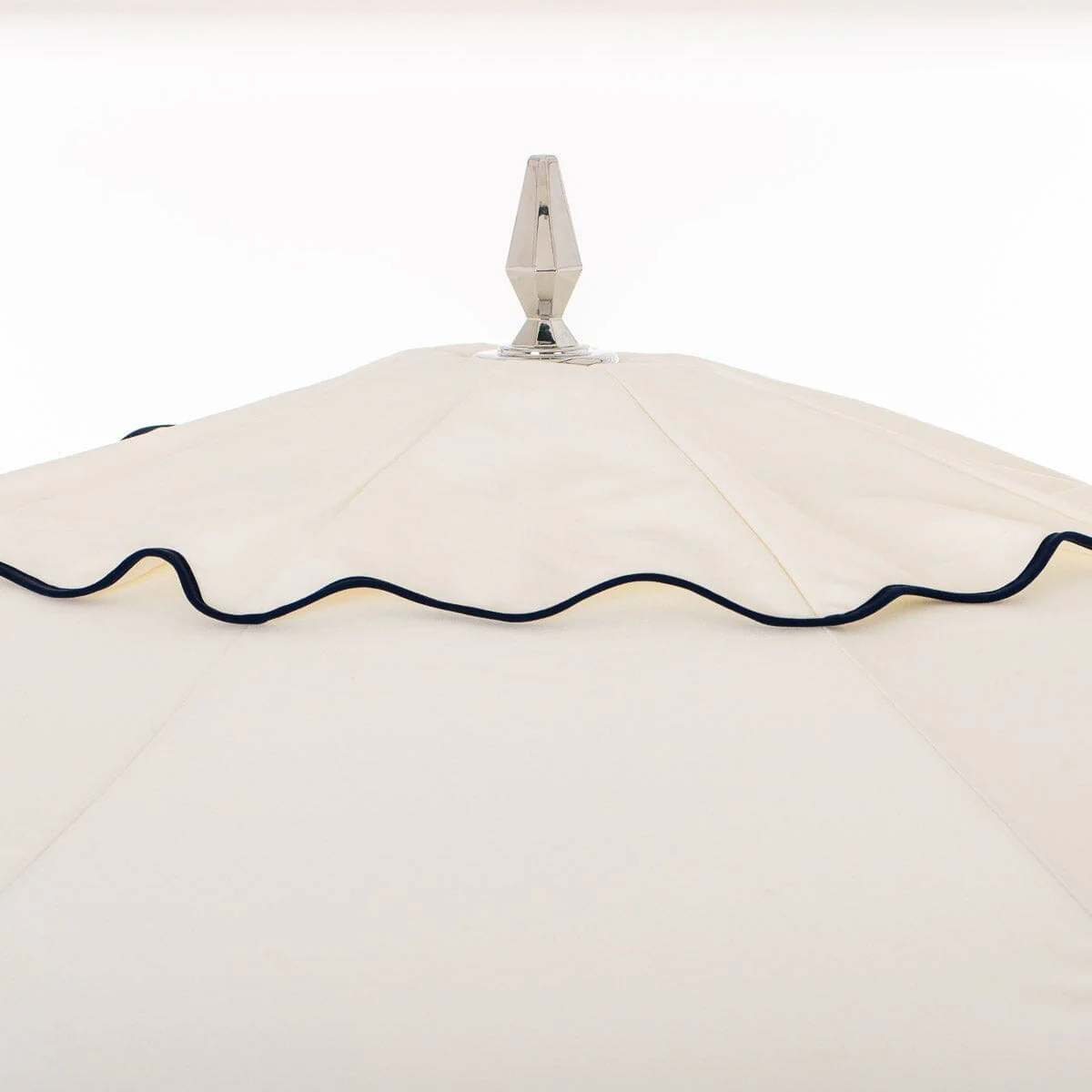 The Resort Market Umbrella in Rivie White | 10' Antique White Frame - Image 6