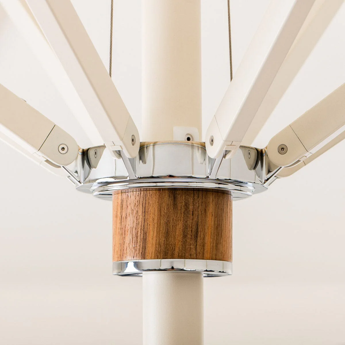 The Resort Market Umbrella in Rivie White | 10' Antique White Frame - Image 8
