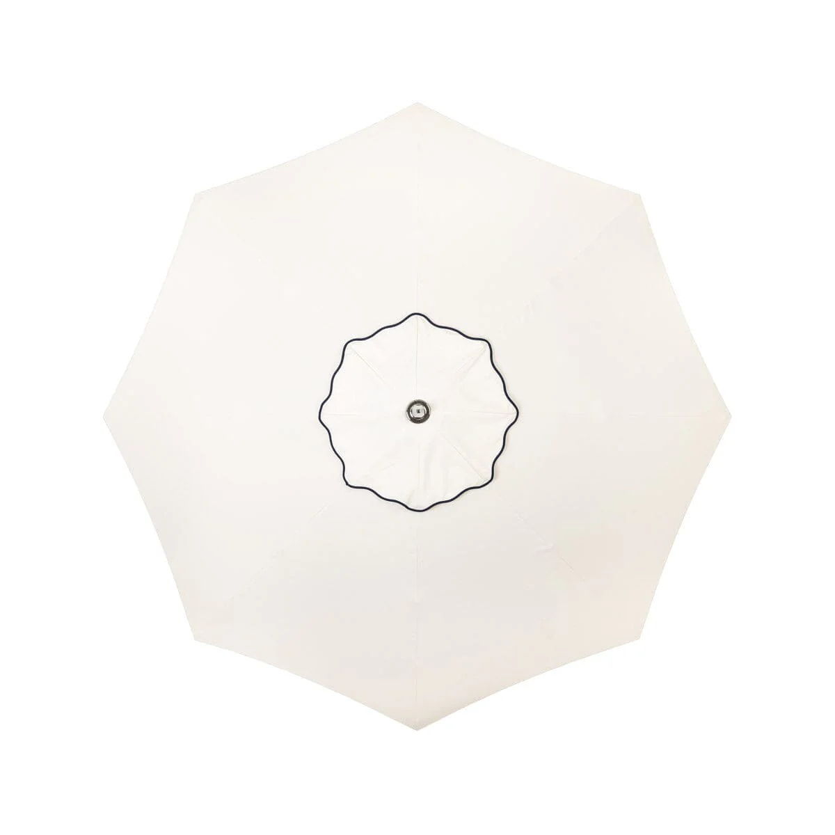 The Resort Market Umbrella in Rivie White | 8' Antique White Frame - Image 2