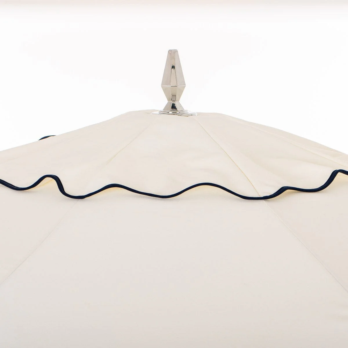 The Resort Market Umbrella in Rivie White | 8' Antique White Frame - Image 4