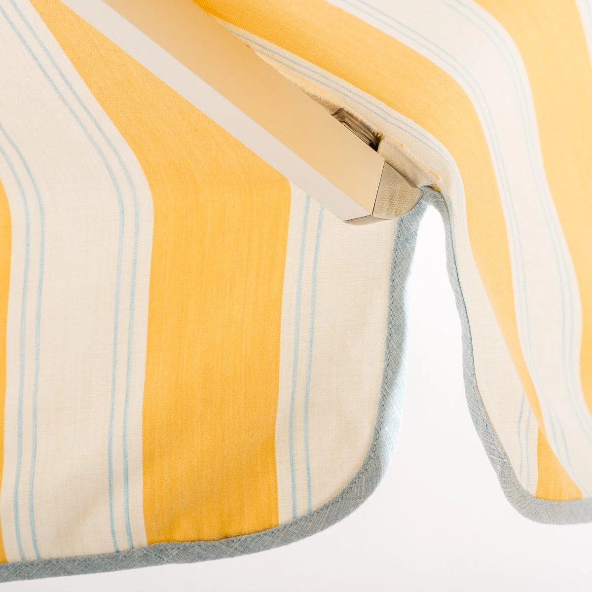 The Resort Market Umbrella in Tuuli Stripe Yellow | 10' Antique White Frame - Image 10