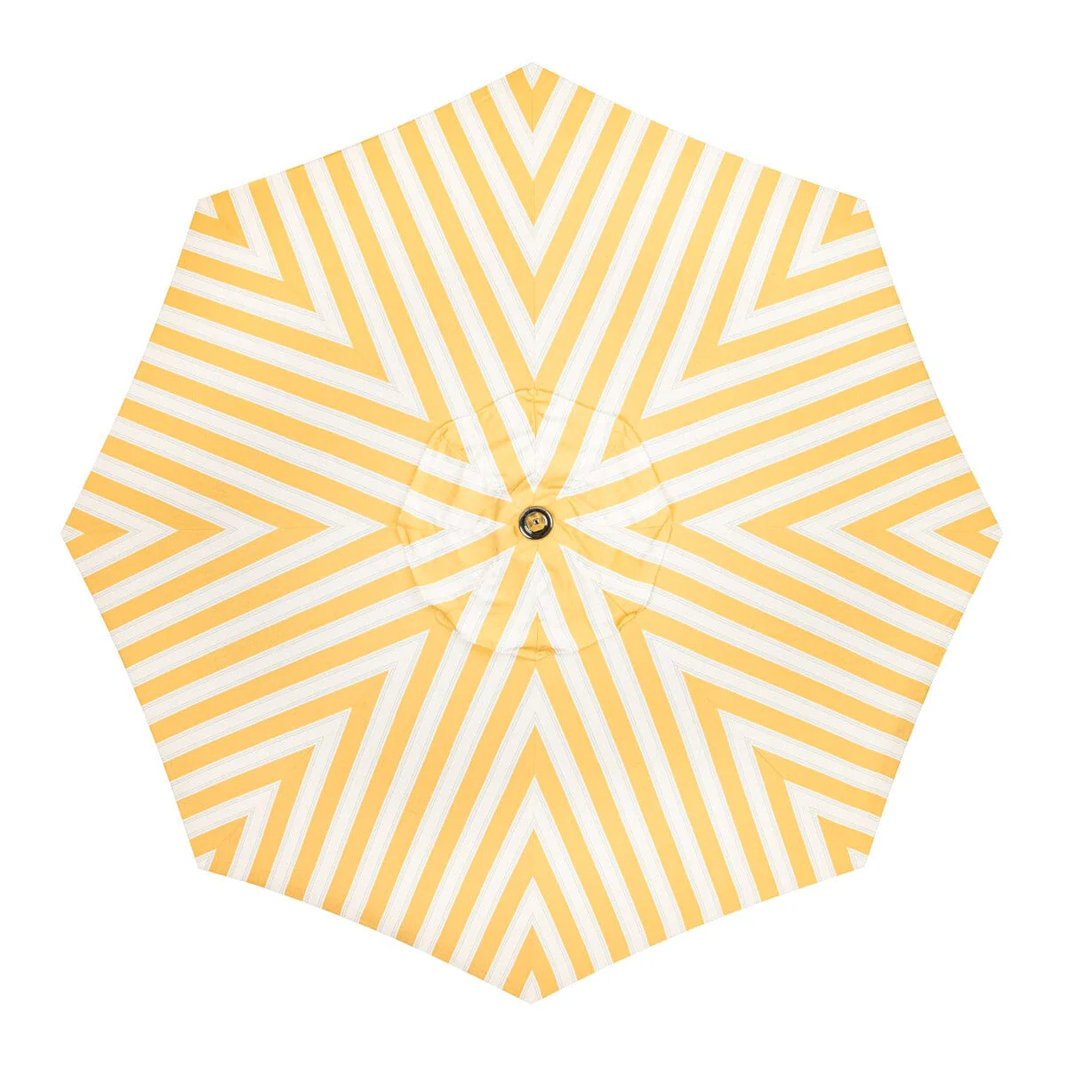 The Resort Market Umbrella in Tuuli Stripe Yellow | 10' Antique White Frame - Image 3