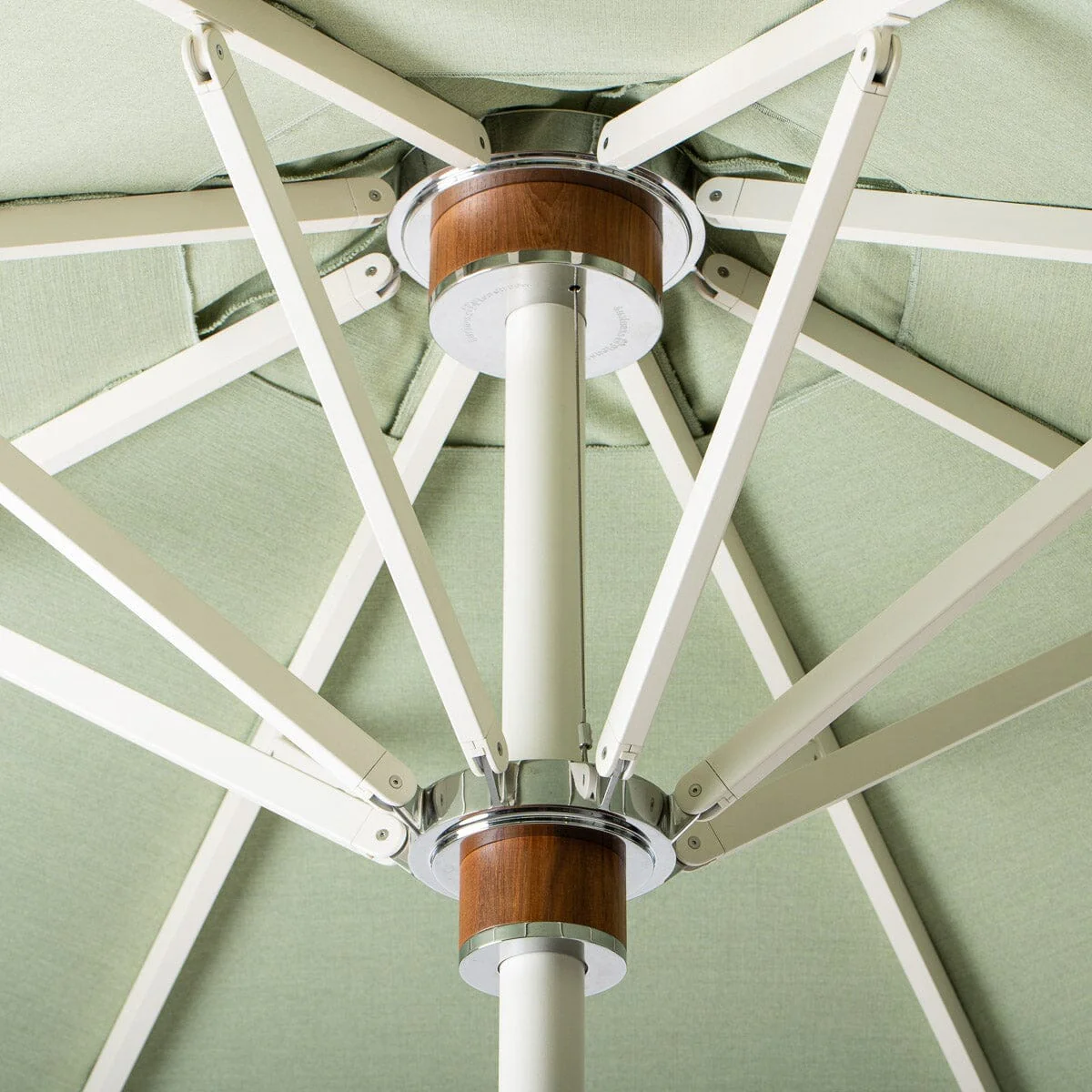 The Resort Market Umbrella x Julia Berolzheimer in Jacquard Green | 10' Antique White Frame - Image 4