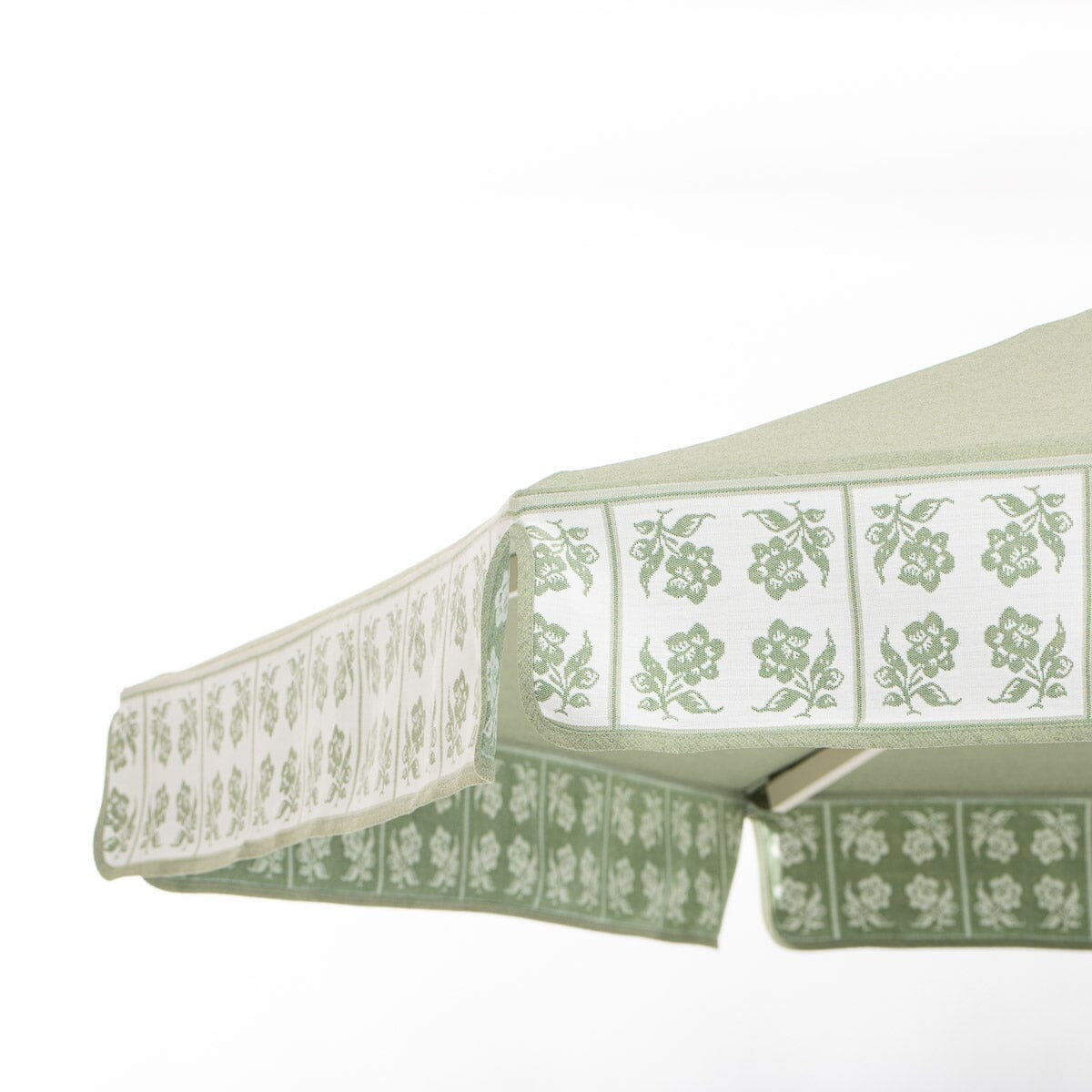 The Resort Market Umbrella x Julia Berolzheimer in Jacquard Green | 10' Antique White Frame - Image 6