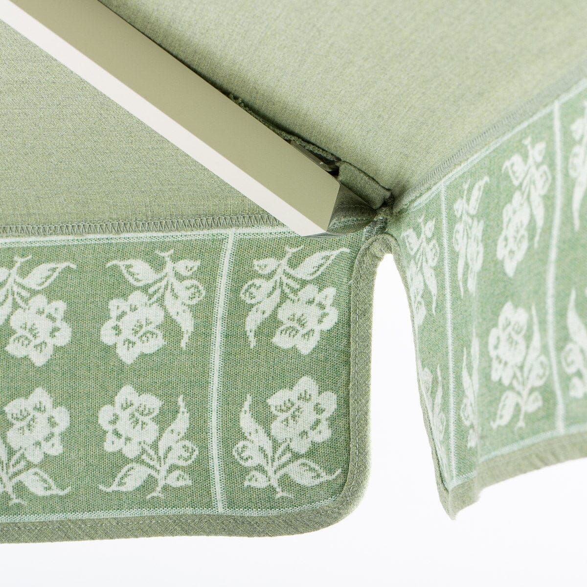 The Resort Market Umbrella x Julia Berolzheimer in Jacquard Green | 10' Antique White Frame - Image 9