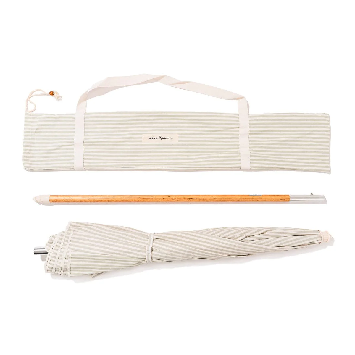The Rio Fringed Umbrella - Lauren's Sage Stripe - Image 6