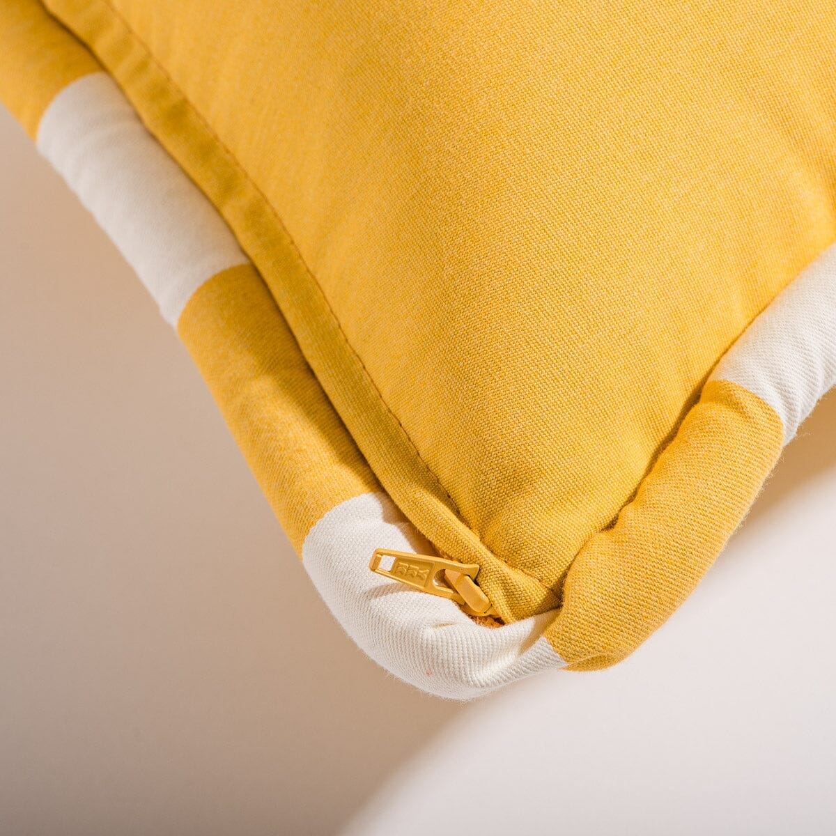 The Small Square Throw Pillow - Crew Mimosa Yellow Stripe - Image 5