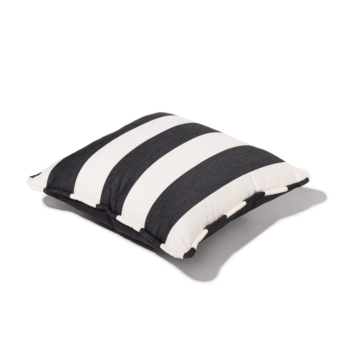The Small Square Throw Pillow - Crew Vintage Black Stripe