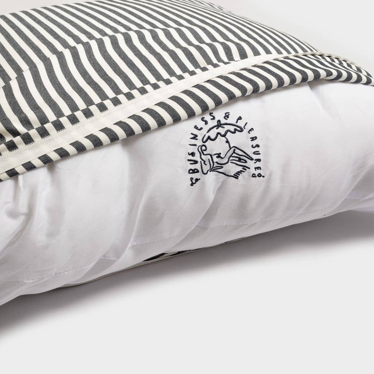 The Small Square Throw Pillow - Lauren's Navy Stripe - Image 10