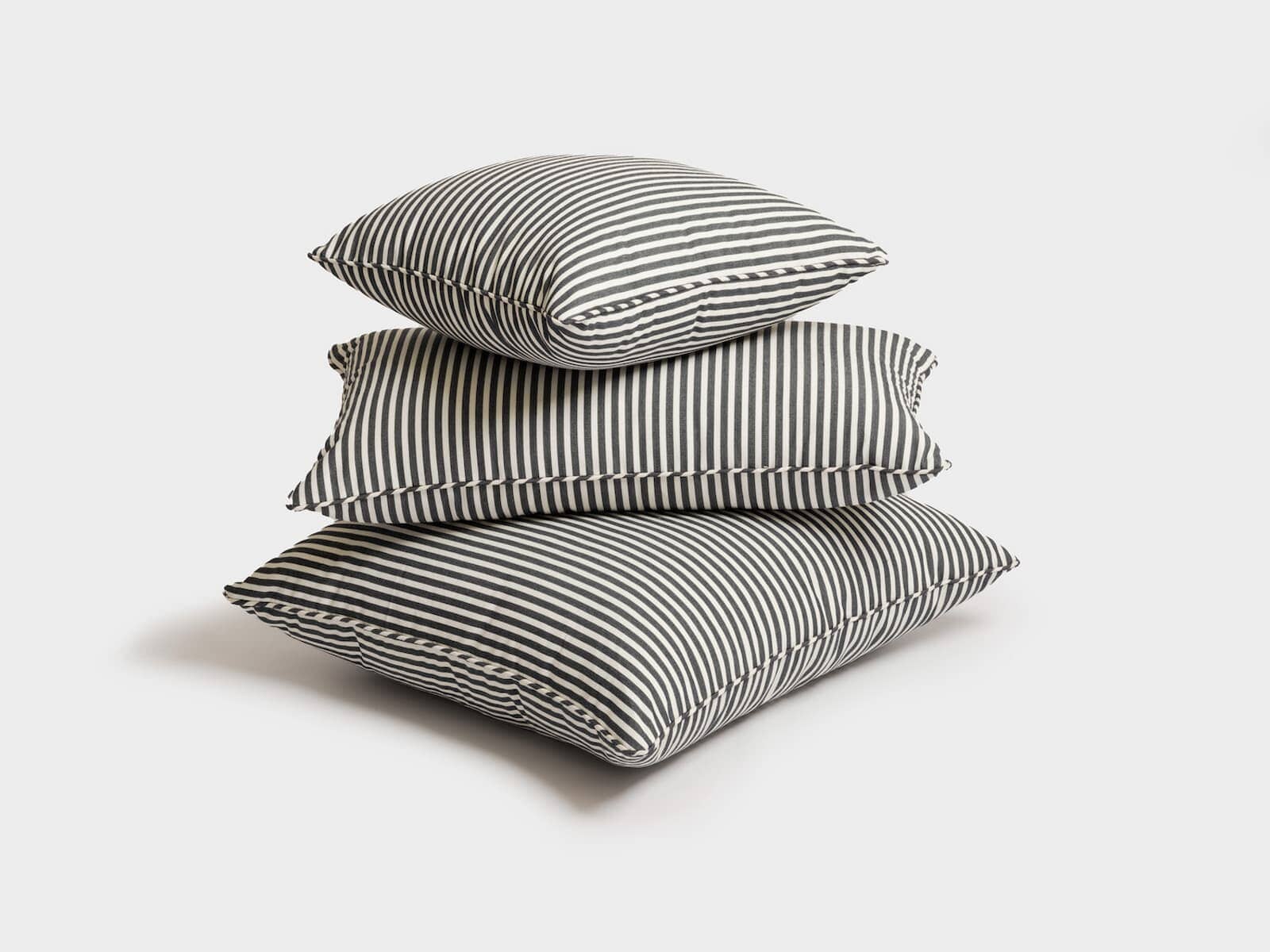 The Small Square Throw Pillow - Lauren's Navy Stripe - Image 8