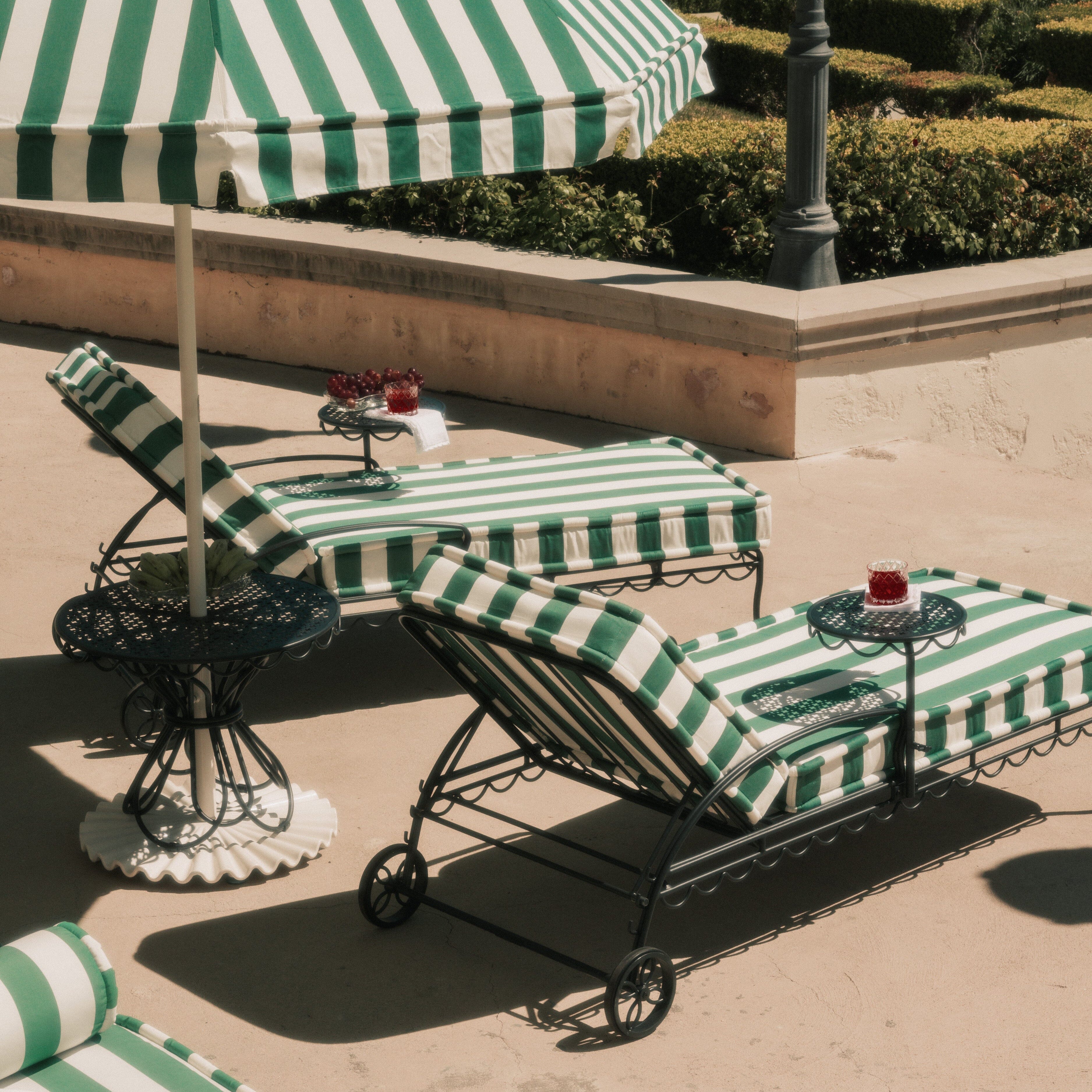 The Sun Lounger Slip Cover - Crew Canyon Green Stripe - Image 2