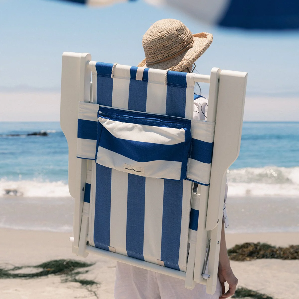 The Tommy Chair - Acacia White - Crew Mediterranean Blue Stripe - Image 10