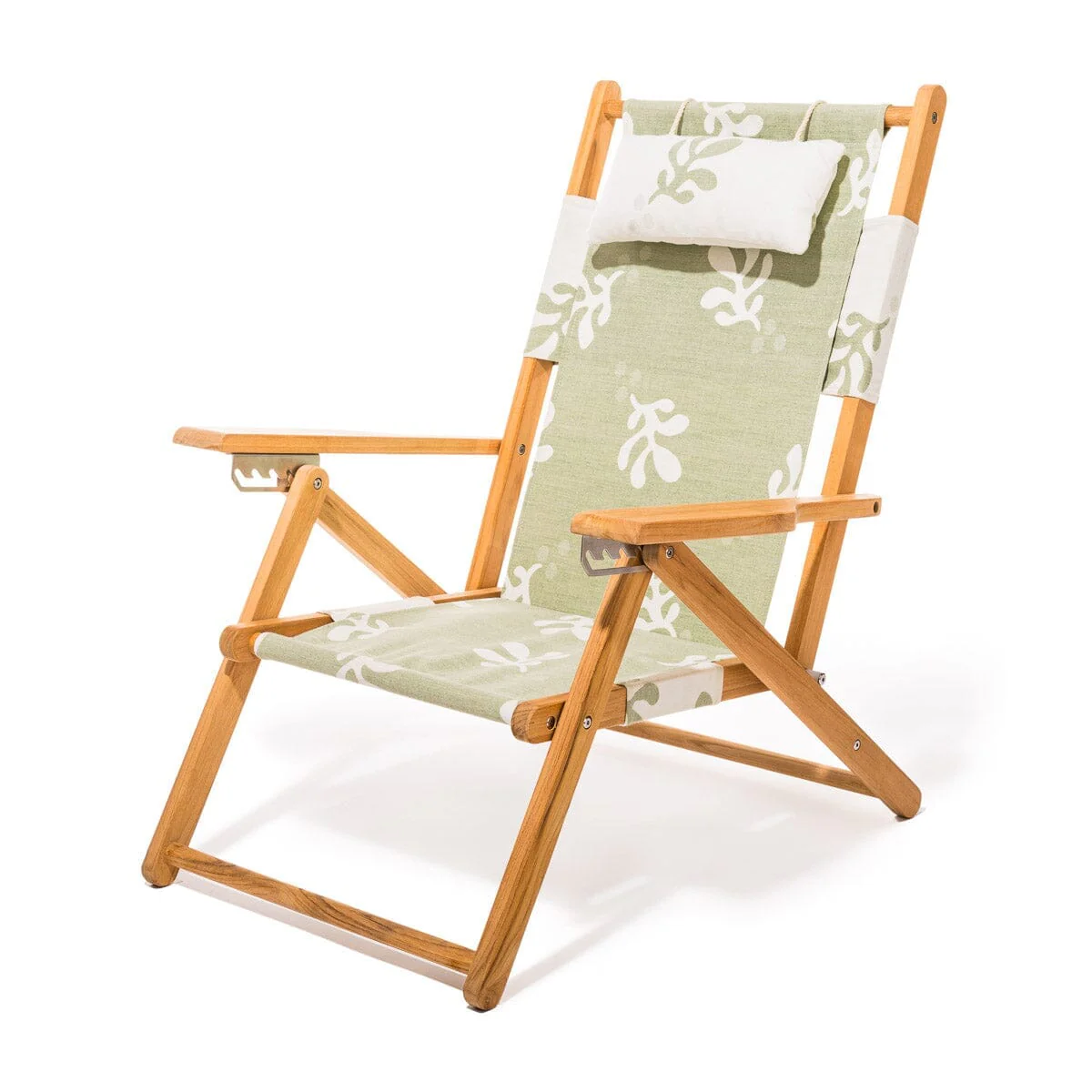 The Tommy Chair - Teak Natural - Benoît Jade Green Jacquard