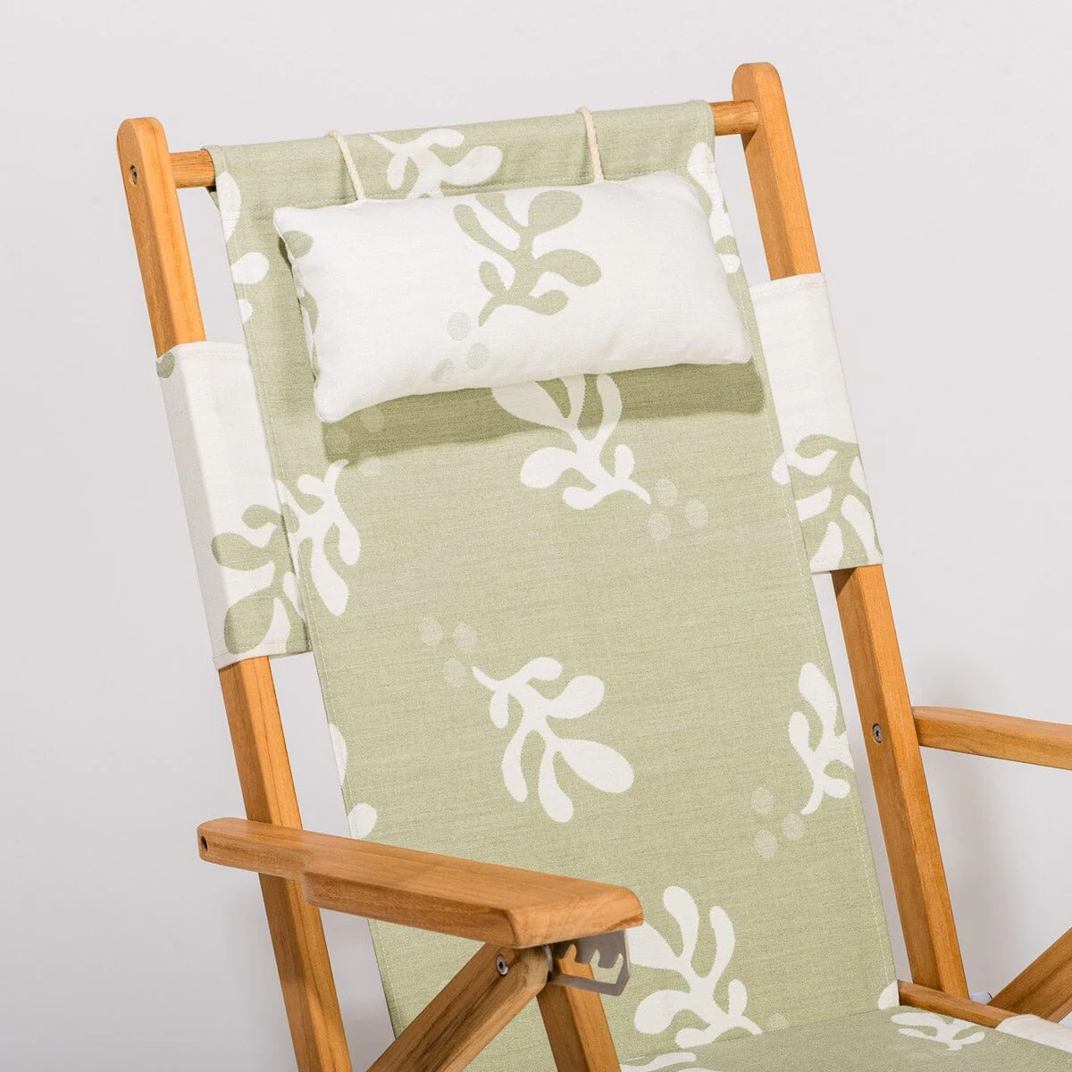 The Tommy Chair - Teak Natural - Benoît Jade Green Jacquard - Image 5