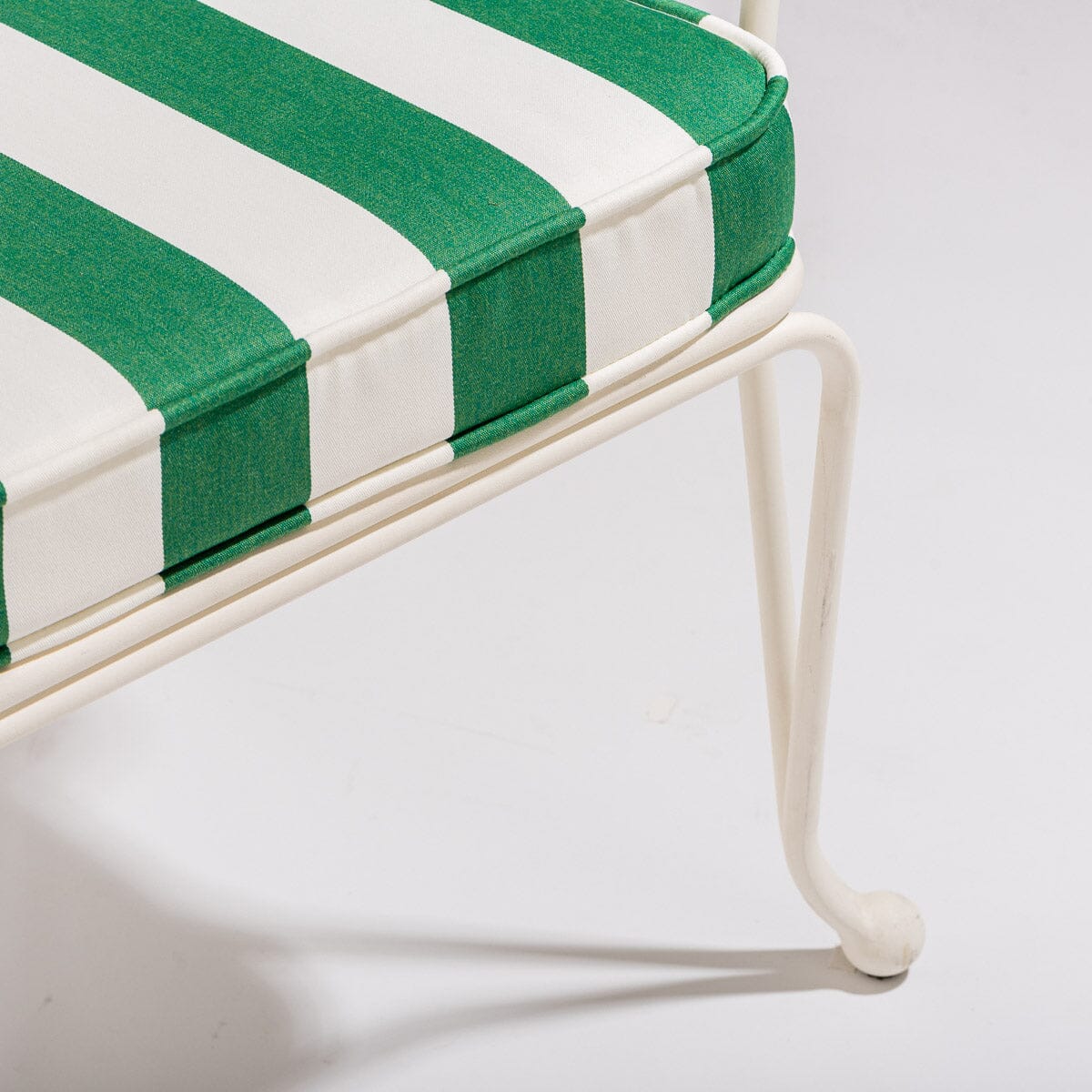 The Waterhouse Dining Chair in Crew Canyon Green Stripe | Antique White Frame - Image 4