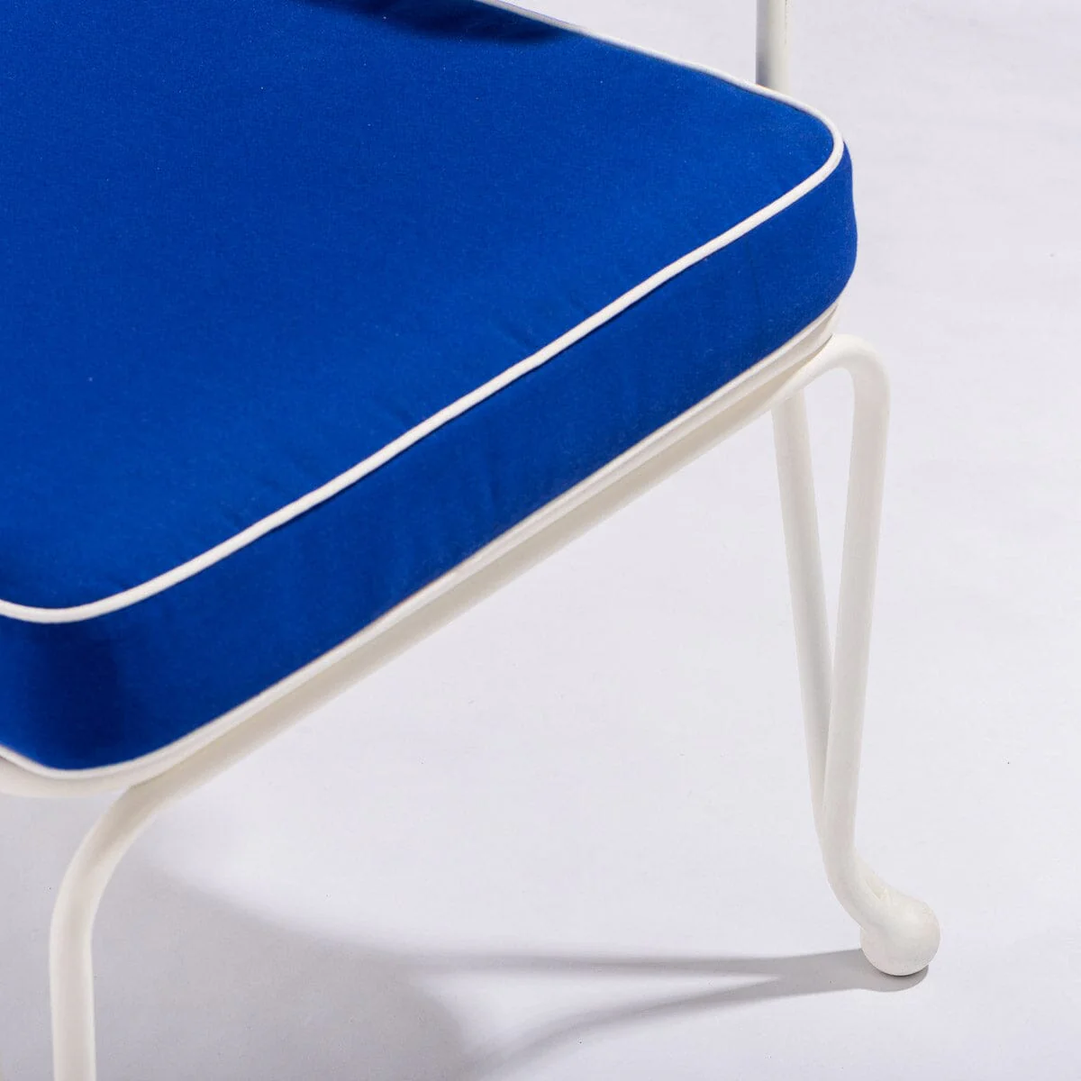 The Waterhouse Dining Chair in Rivie Mediterranean Blue | Antique White Frame - Image 4