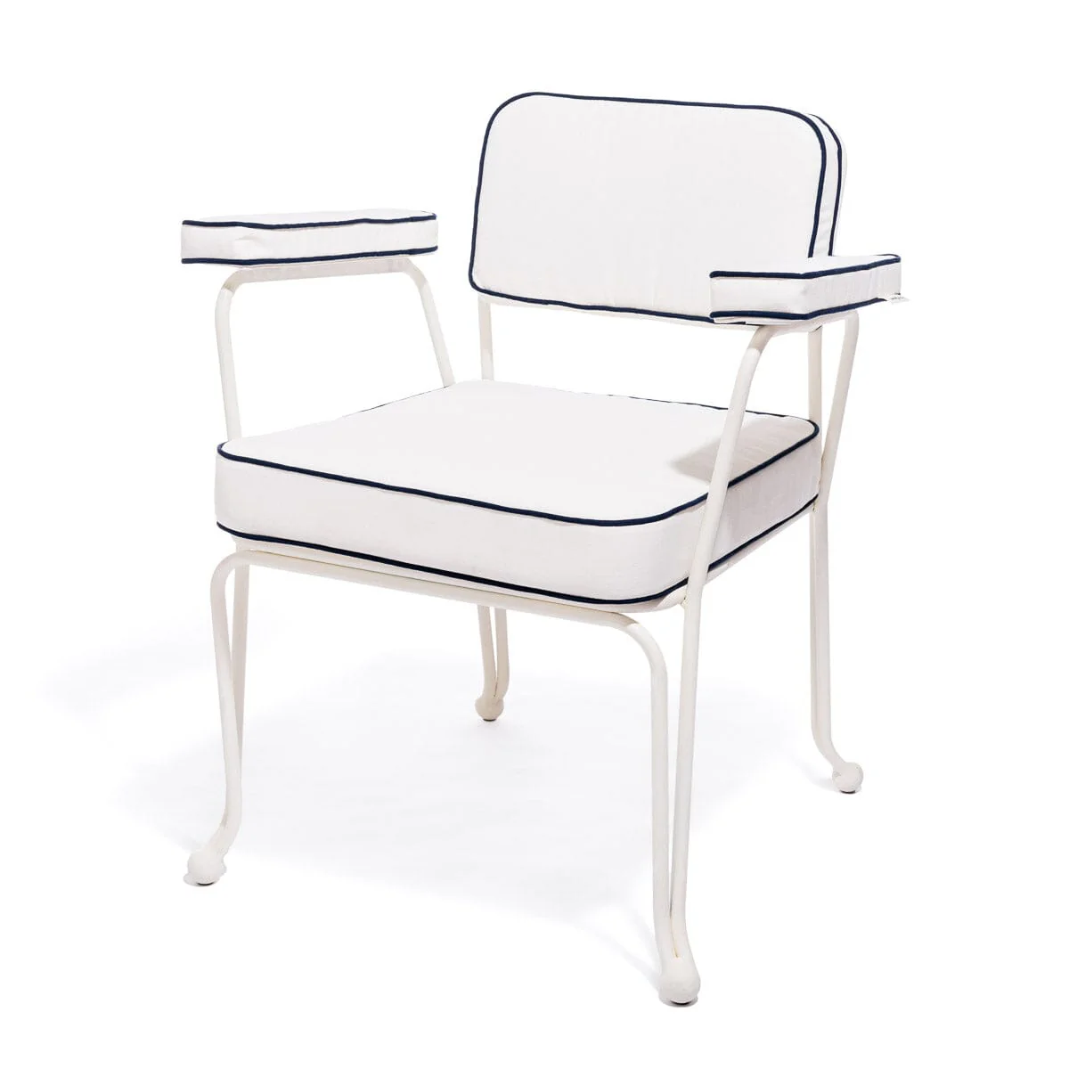 The Waterhouse Dining Chair in Rivie White | Antique White Frame
