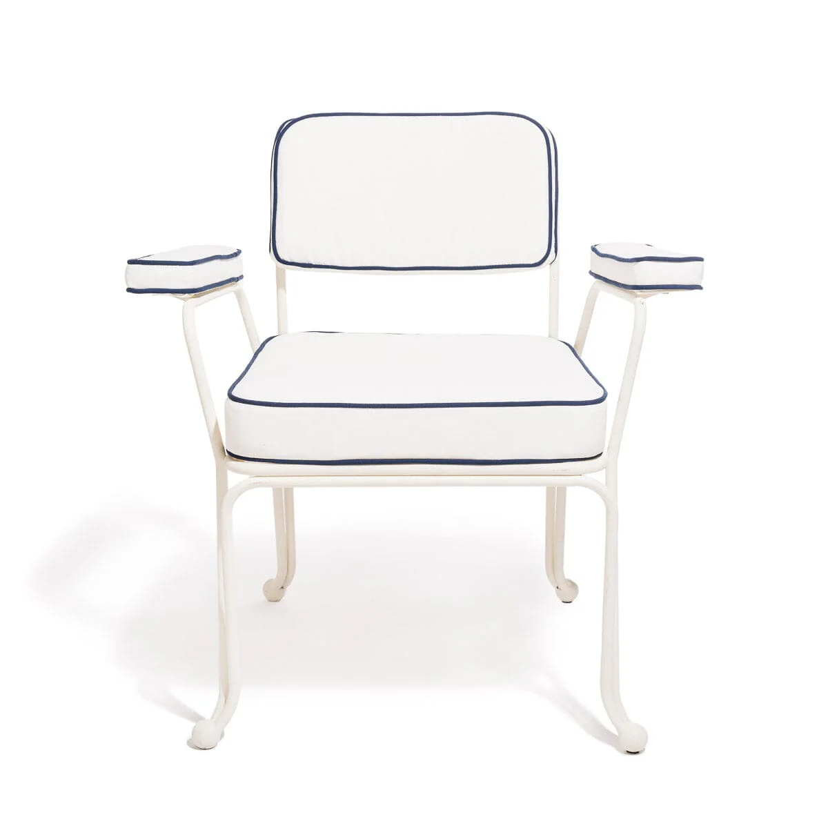 The Waterhouse Dining Chair in Rivie White | Antique White Frame - Image 2