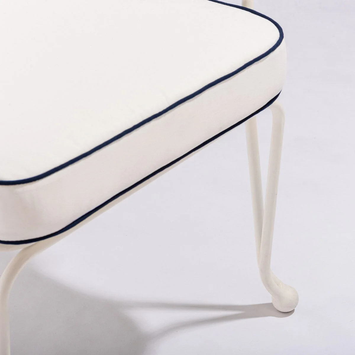 The Waterhouse Dining Chair in Rivie White | Antique White Frame - Image 3