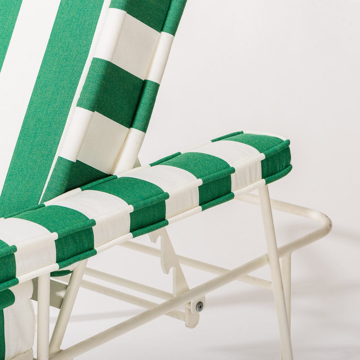 The Waterhouse Sun Lounger in Crew Canyon Green Stripe | Antique White Frame - Image 3