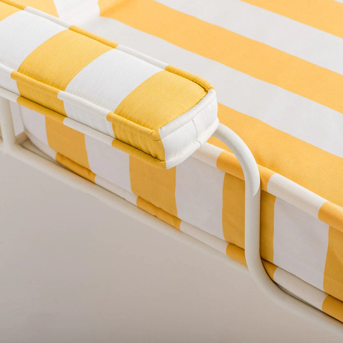 The Waterhouse Sun Lounger in Crew Mimosa Yellow Stripe | Antique White Frame - Image 3
