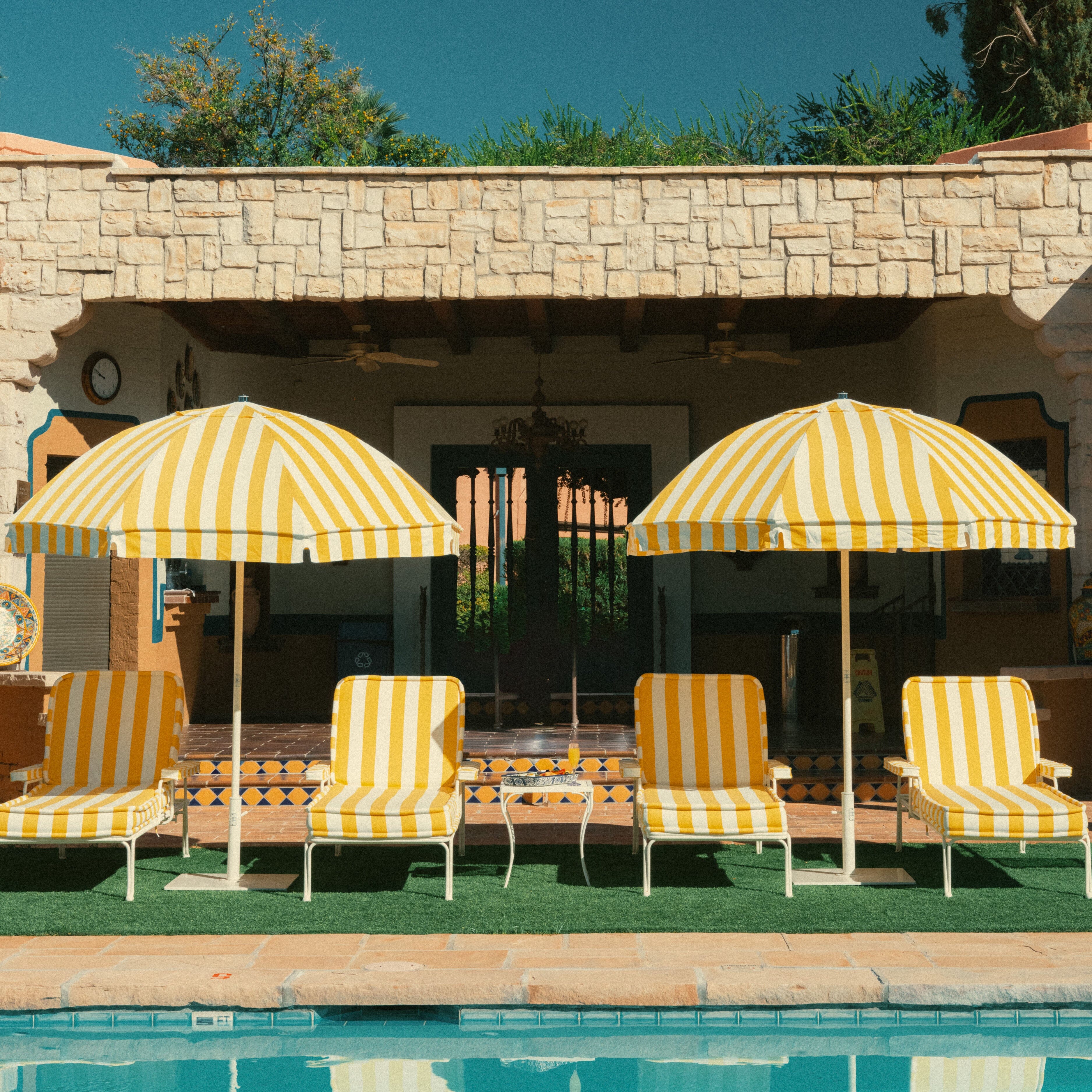 The Waterhouse Sun Lounger in Crew Mimosa Yellow Stripe | Antique White Frame - Image 6