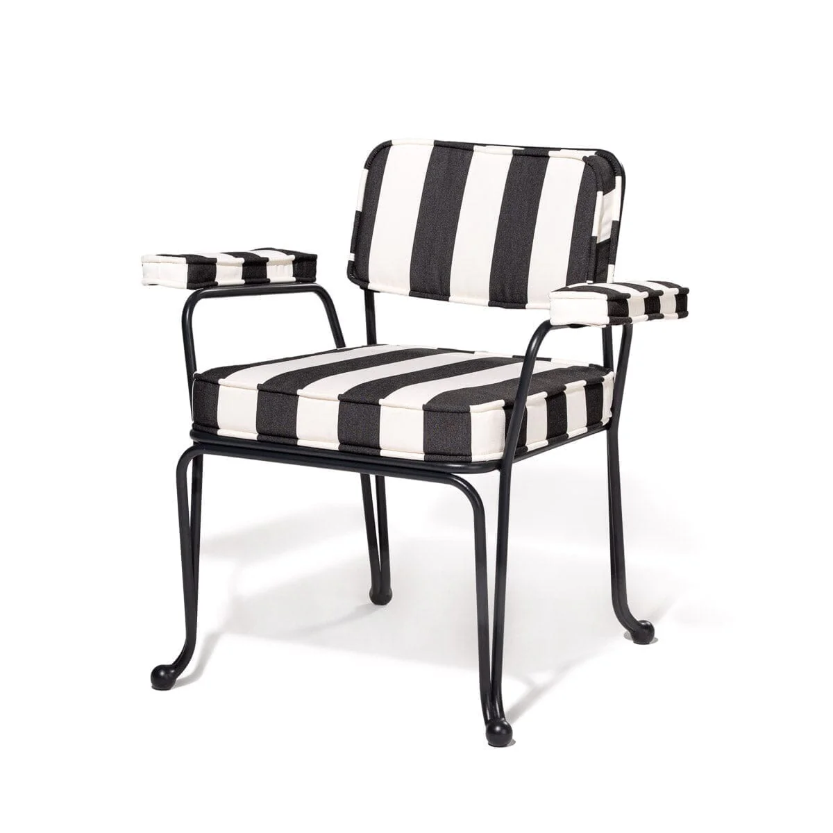 Waterhouse Dining Chair in Crew Vintage Black Stripe | Vintage Black Frame