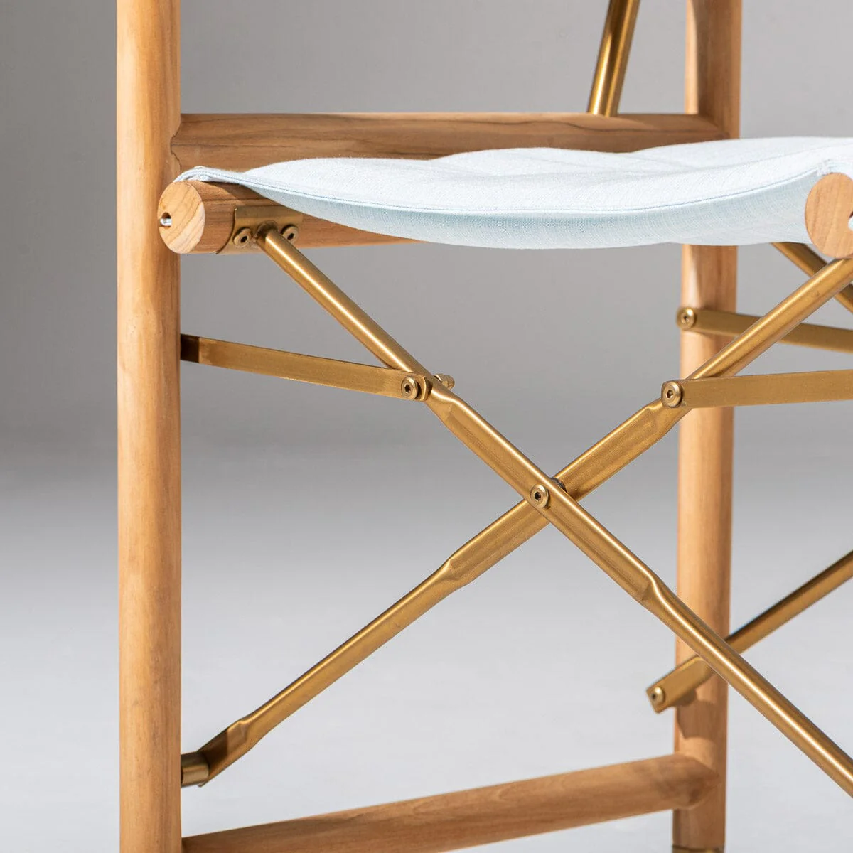 The WES Directors Chair in Sky Blue | Teakwood Gold Frame - Image 5