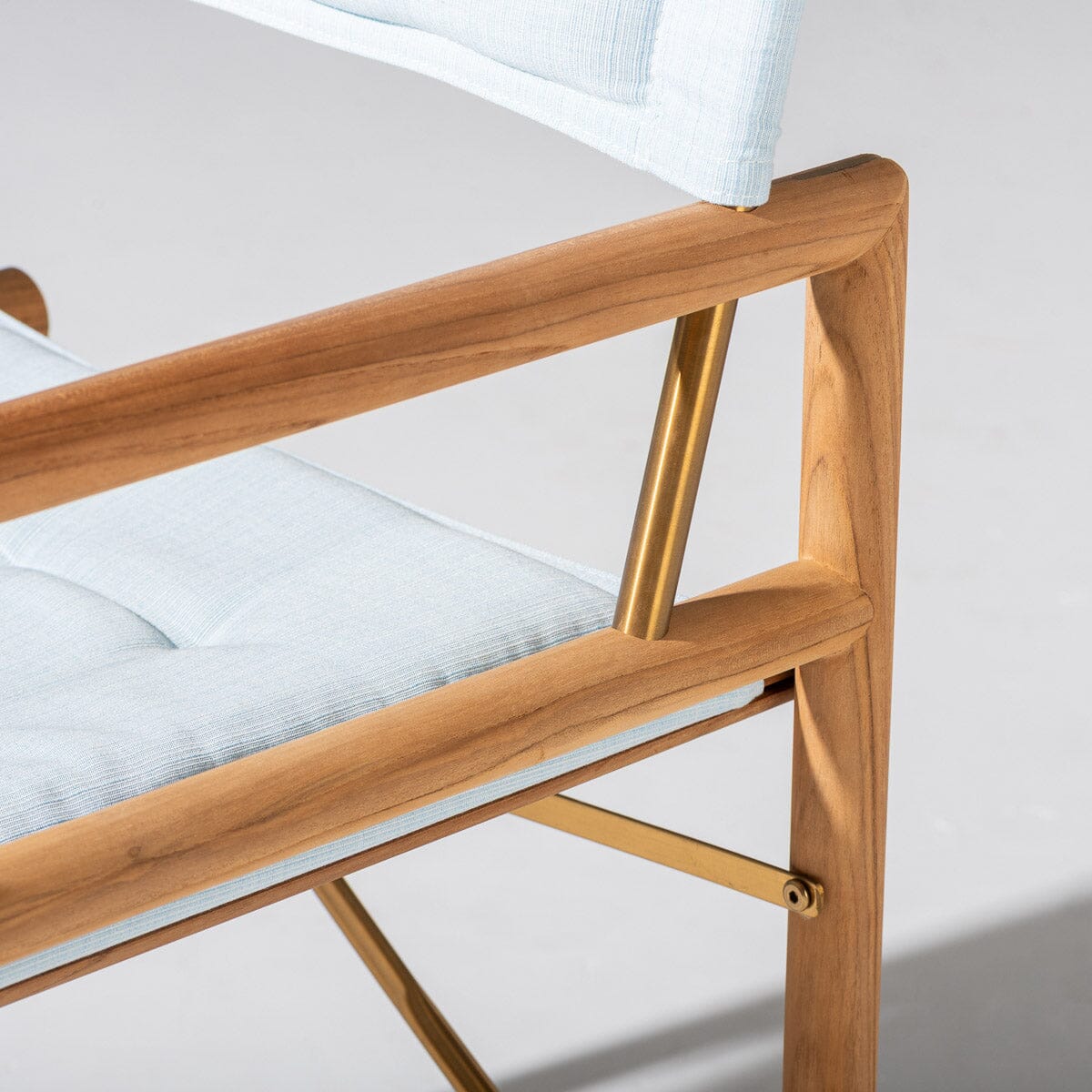 The WES Directors Chair in Sky Blue | Teakwood Gold Frame - Image 6
