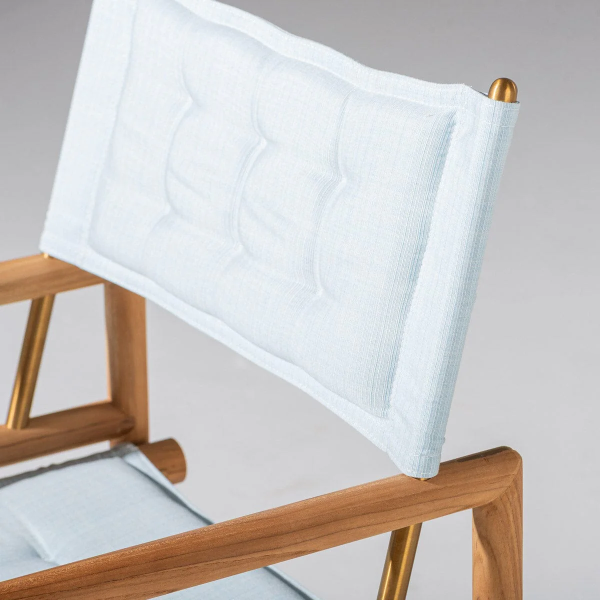 The WES Directors Chair in Sky Blue | Teakwood Gold Frame - Image 7